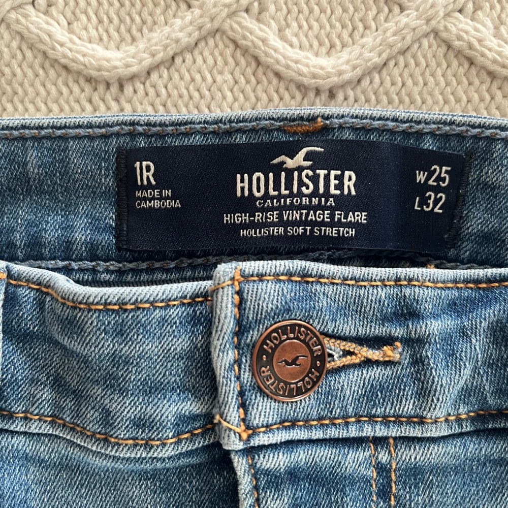 Hollister Vintage Flare Distressed Soft Stretch Medium Was Women's Jeans Size 1 - Picture 15 of 16